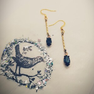Vintage Re-invented Swarovski Montana Blue Earrings E5