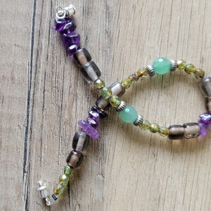 Unique 8 in Amethyst and Green Aventurine Bracelet!!