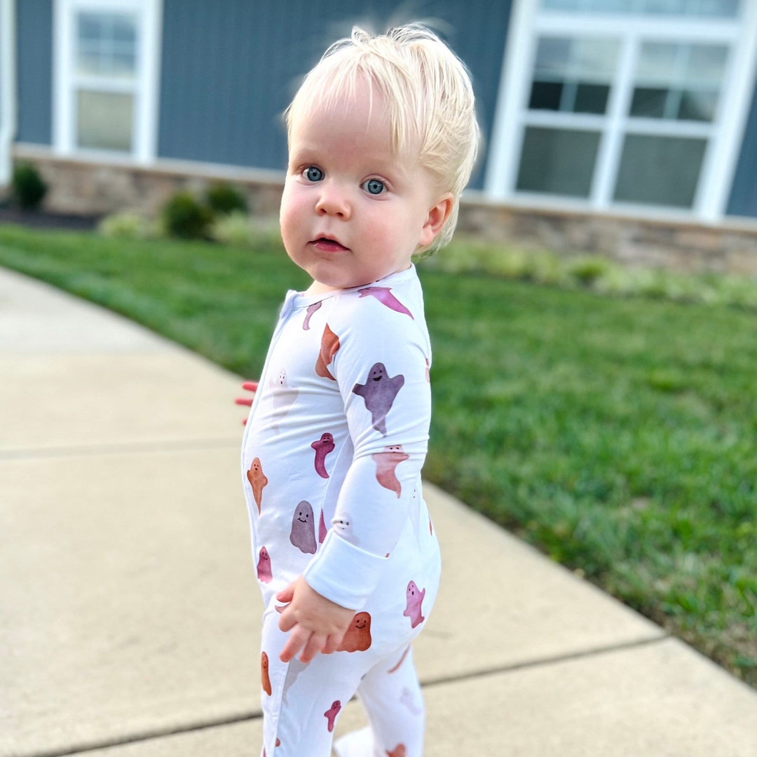 Soft Bamboo Baby Toddler Pajamas Double Zip Romper Convertible Footie