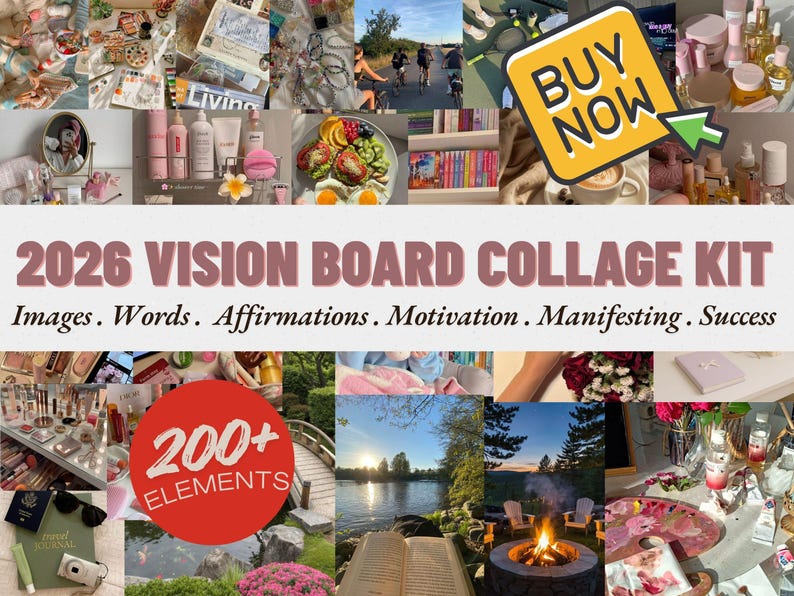 2026 Digital Vision Board Aesthetic Printable Kit for Women Aesthetic ...