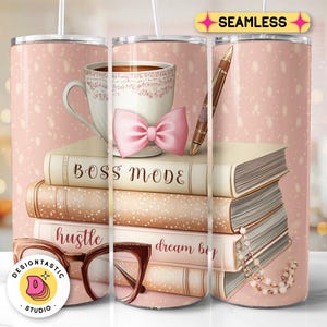 Tumbler avvolgente Boss Mode, design ispiratore per imprenditrice, da 20 oz, con stampa a sublimazione, per donna imprenditrice.