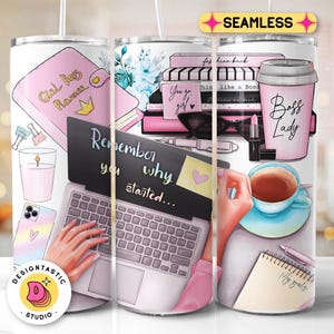 Boss Mode Tumbler Wrap, Donna imprenditrice 20 oz Skinny Sublimation Tumbler Design Ispirazione Donna imprenditrice Sublimazione Design