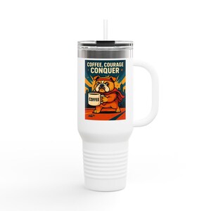 Bouledogue anglais super-héros, gobelet de voyage isotherme, tasse 40 oz, cadeau pour les amateurs de café, tasse voyage aventure, tasse amusante pour amoureux des animaux de compagnie