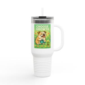 Mug de voyage isotherme fantaisiste 40 oz - Parfait pour les amateurs de café, cadeau pour les propriétaires de chien, verres motivants pour les célébrations