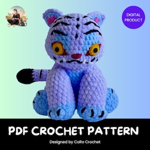 Soda, der Dämonentiger – PDF-Häkelanleitung – Häkelanleitung – Englisch (US-Begriffe) – Französisch