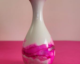 Single Pink & Silver "Blush" Ombre Bud Vase - One colour + One Metallic - Home Décor, Wedding Decoration, Gift