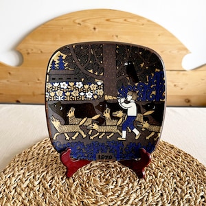 Vintage 1979 Arabia Finland Kalevala Wandteller Entworfen von Raija Uosikkinen Keramik Kunst