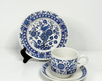 Vintage 1980s Broadhurst Nankin English Ironstone Cup Saucer and Plate Set