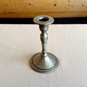 Vintage 1960s Skanderborg Tin Denmark Scandinavian Single Pewter Candle Holder