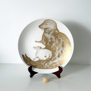 Plato de colección vintage de Gustavsberg, Suecia, década de 1980, sello gris, Paul Hoff