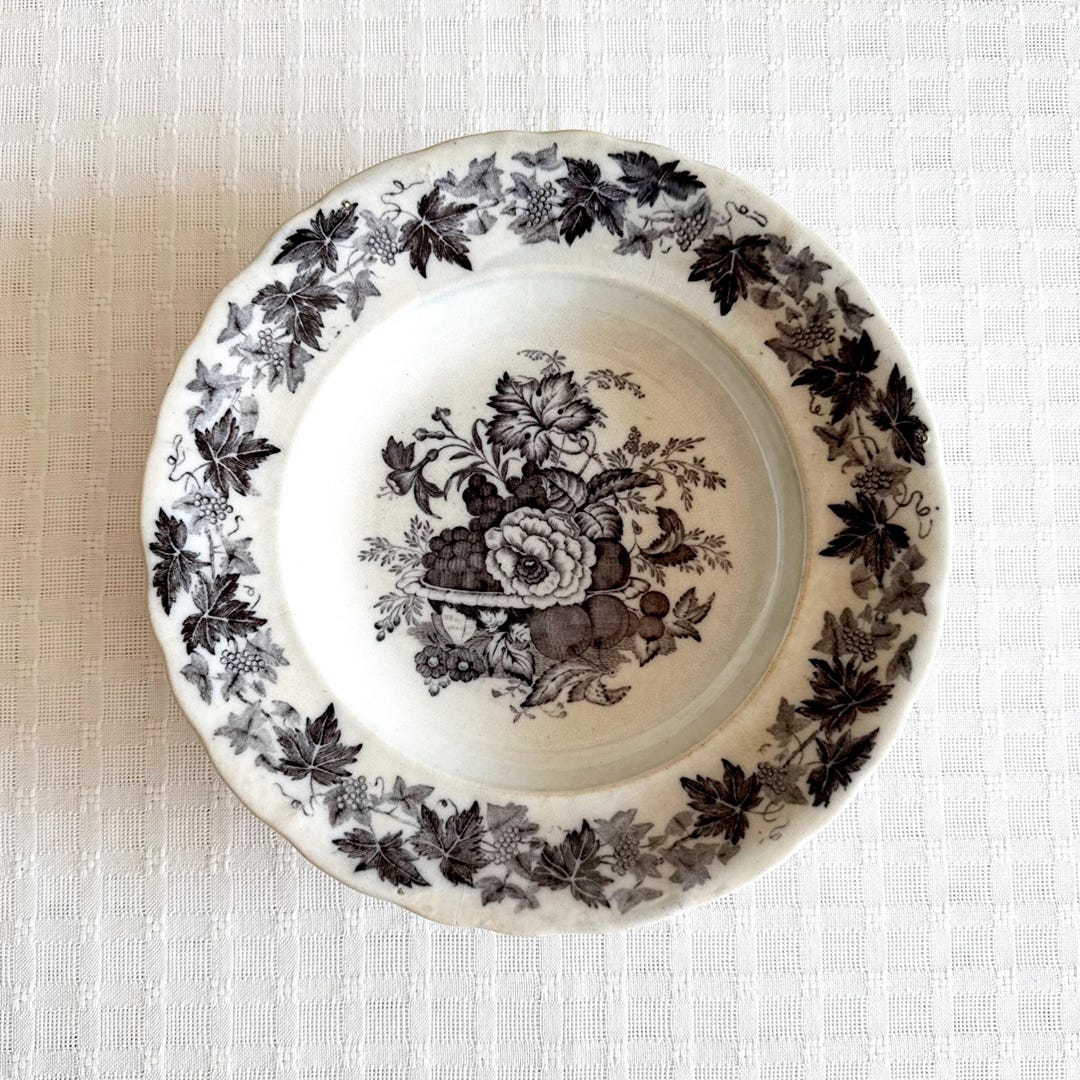 Antique 1860s Rörstrand Sweden Mullbär Collection Earthenware Soup