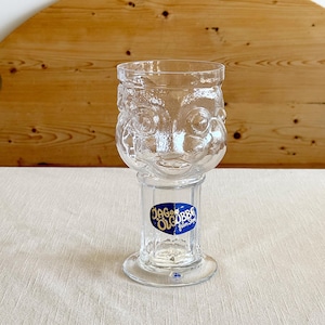 Verre à bière Royal Krona vintage des années 1970 par Lars Hellsten, Suède, gobelet à face transparente, articles de bar fantaisie de collection, design scandinave