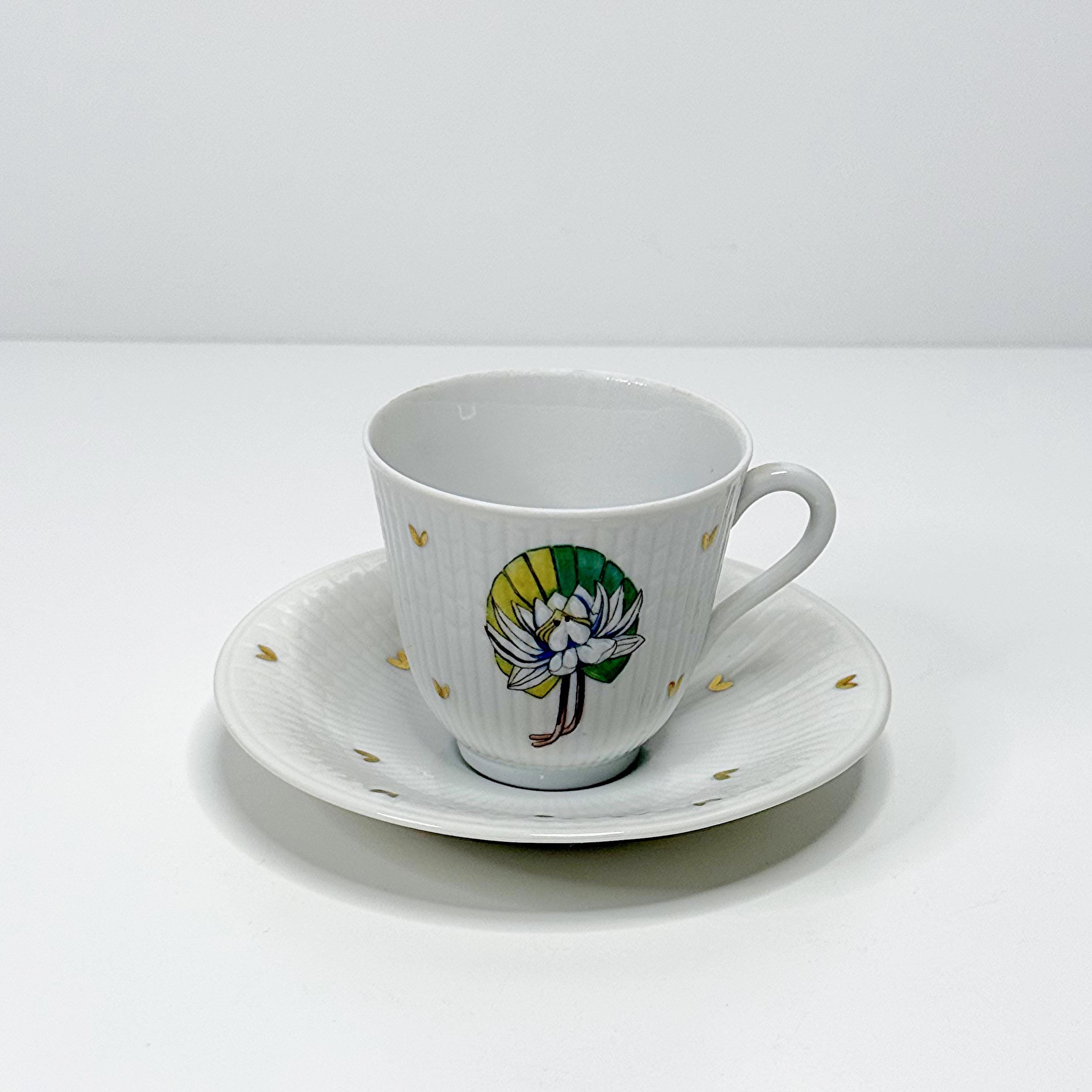 FRANCE VINTAGE 40s 50s ロカビリー パンク ユーロ ザズー Vintage 1940s Rörstrand Espresso Cup and Saucer: Louise Adelborg