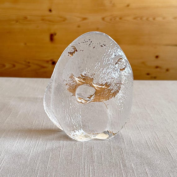 北欧ヴィンテージ　エダクリスタル社　クマさんのガラスオブジェ　　ペーパーウェイト 北欧ヴィンテージ エダクリスタル社 クマさんのガラスオブジェ