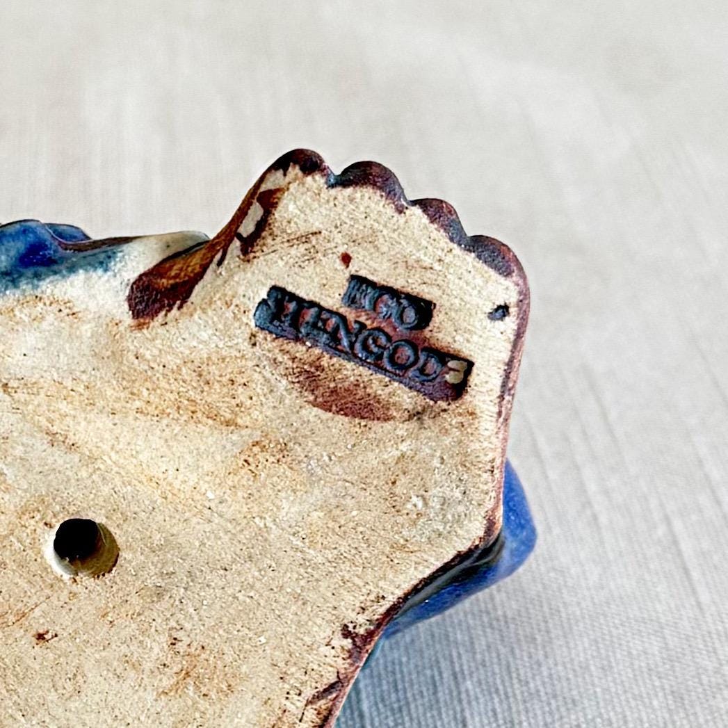 Vintage 1960s Ego Stengods Fish Figurine: Willi Fischer Blue