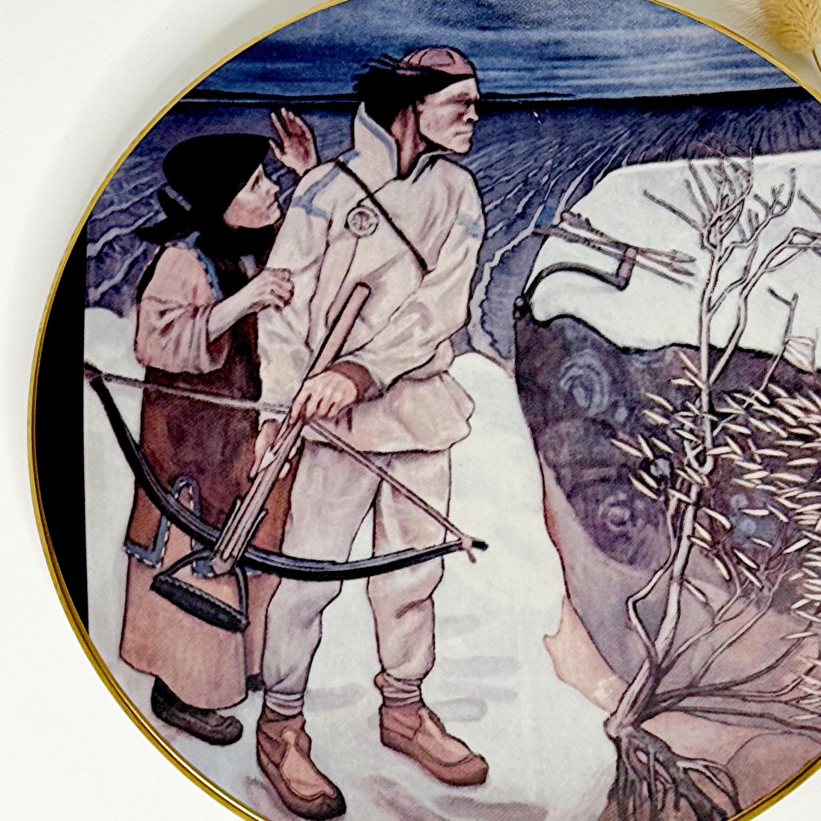Vintage 1980s Arabia Finland Kalevala Wall Plate Joukahainen's