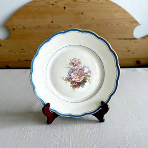 Vintage 1960s Porcelain Side Plate Kgl. Priv. Tettau Bavaria Germany Floral Gold Trim