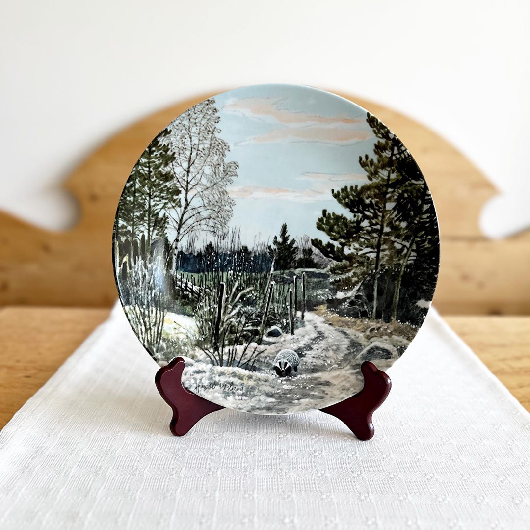 Vintage 1989 Rörstrand Sweden Wall Hanging Decorative Plate winter ...