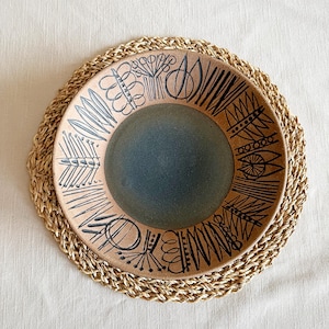 Vintage 1960s Gustavsberg Sweden Lisa Larson Signed Stoneware Art Bowl Scandinavian Modern Centerpiece