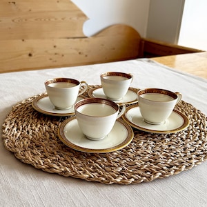 Vintage 1950s K&A Krautheim Bavaria Germany Porcelain Espresso Cup and Saucer Set Elegant Demitasse with Gold Trim