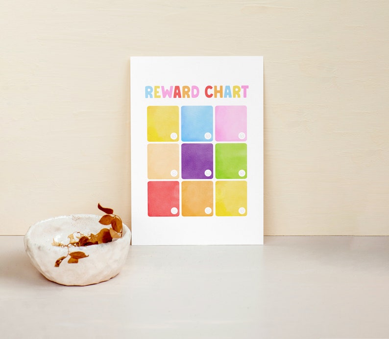 Reward Chart Color Reward Chart Printable, Reward Chart for Kids, Kid Star Chart Rainbow ...