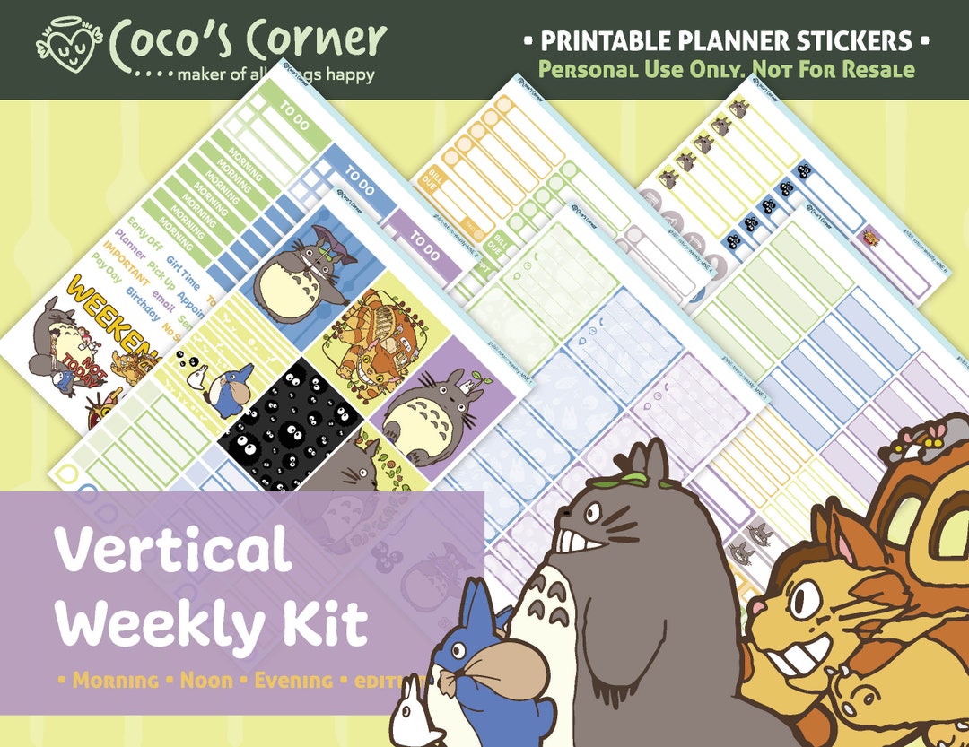 Printable WEEKLY Kit Totoro Studio Ghibli Digital Download Planner ...