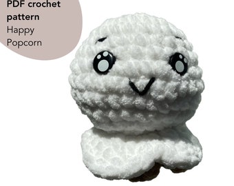 Happy Popcorn crochet pattern, amigurumi pattern, popcorn