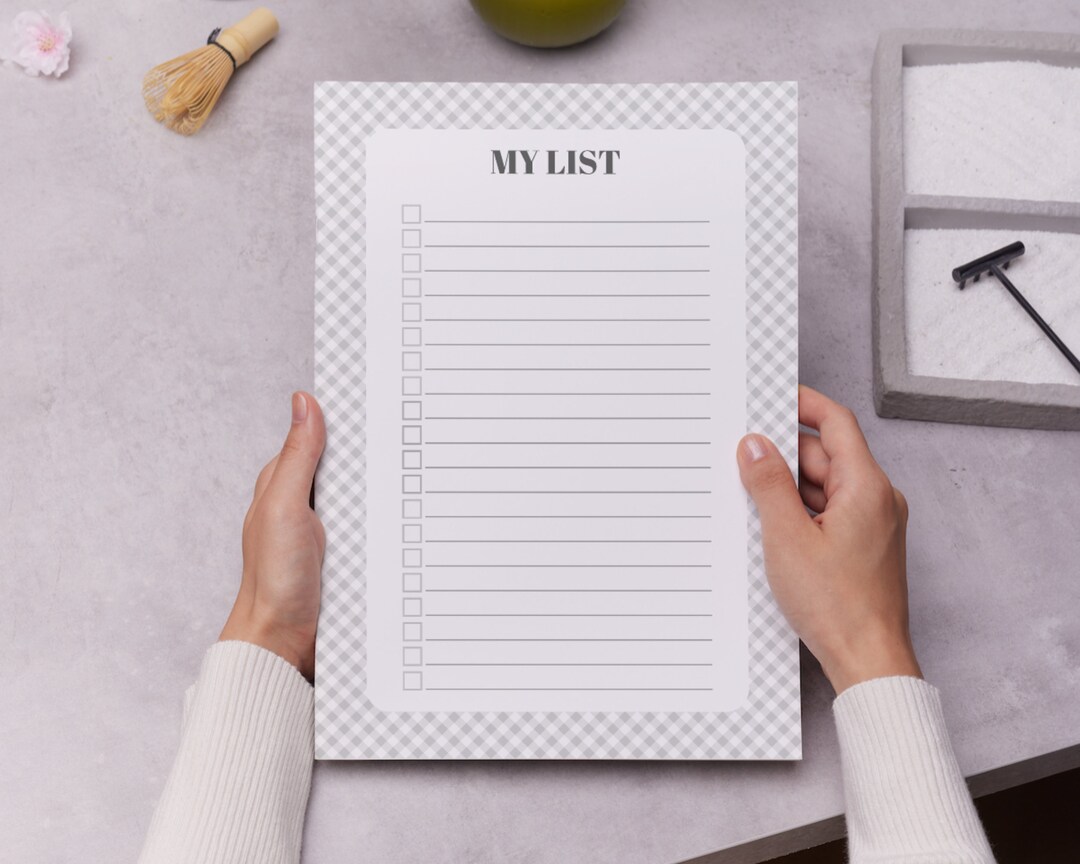 Digital Printable List, Printable List,a4 List, Minimalist List - Etsy