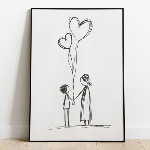 Mother's Day Print - Eternal Love: Mother's Day Decorative Print, Unique and Emotional Gift - Mother's Day Gift, 30x40 cm