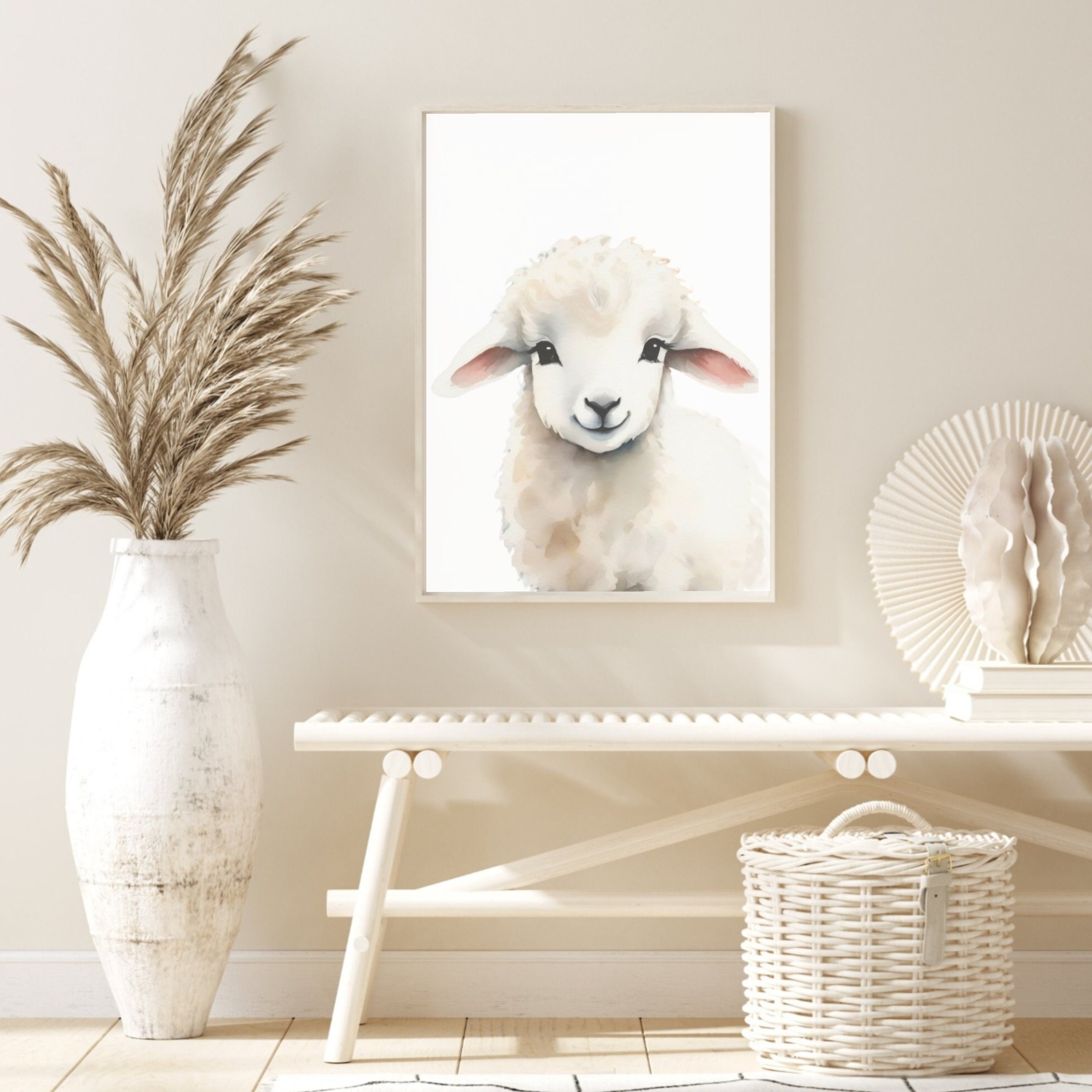 Baby Lamb Poster, Baby Sheep Print, Nursery Print, Farm Animal Wall Art ...