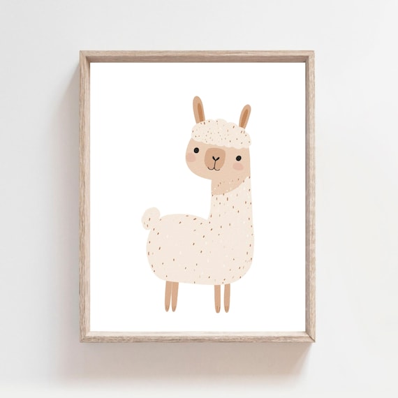 Llama Art Prit, Llama Poster, Alpaca Poster, Wall Art, Baby Room