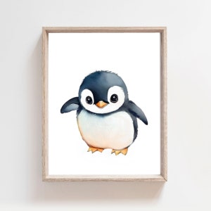 Penguin Art Print, Nursery Wall Art, Baby Animal Prints, Nursery Decor, Printable Wall Art, Digital Download, Penguin Poster, Baby  Decor