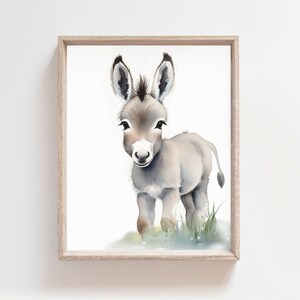 Donkey Print, Farm Nursery Print, Farm Animal,Wall Art, Kid&#39;s Room Decor, Cute Donkey Print, Printable Wall Decor, Donkey Poster, Donkey Art