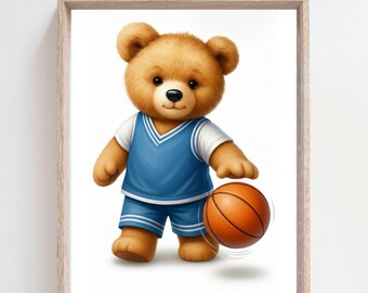 Basketball Nursery Wall Art, Sports Nursery Decor, Basketball Nursery Print, Baby Boy Room Decor, Basketball Art, Kids Room Print