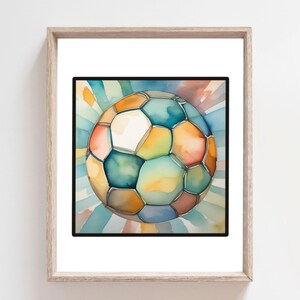 Soccer Wall Art, Soccer Ball Print, Soccer Poster, Soccer Decor, Kids Room Decor, Modern Nursery, Sport Theme, Soccer Theme, Football Ball