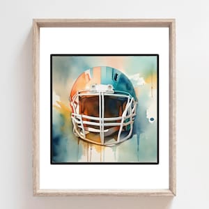 Football Print, Football Helmet, Football Wal Art, Sport Wall Art, Football Decor, Sports Decor, Sport Nursery Prints, Children&#39;s Room Decor