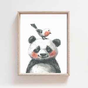 Pand Print, Watercolor Panda Art, Panda Poster, Nursery Print, Wall Decor, Baby Animal, Nursery Decor, Kids Print, Panda Wall Art