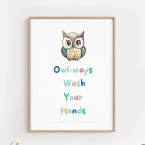PRINTABLE Bathroom Poster, Bathroom Printable Art, Wash Your Hand Print, Kids Bathroom Art, Kids Wall Art, Bathroom Decor, Bathroom Painting