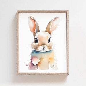 DRUCKBAR, Hasen-Poster, Aquarell-Häschen-Kunst, Kinderzimmer-Wanddekoration, Kinderspielzimmer-Poster, Kinderzimmer-Wandkunst, Wandkunstdruck, Osterhase