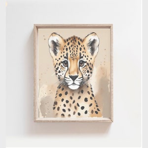 PRINTABLE, Safari Animal Print, Baby Cheetah Poster, Nursery Art, Safari Nursery Decor, Safari Animals Art, Nursery Wall Art, Gender Neutral