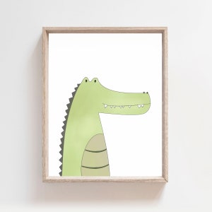 Safari Nursery, Safary Decor, Alligator Print, Printable Art, Baby Room Decor, Animal Prints, Crocodile Poster, Jungle Animals