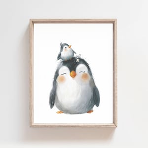 Penguin Print, Nursery Wall Art, Baby Animal Prints, Nursery Decor, Printable Wall Art, Kids Wall Art, Penguin Poster, Baby Room decor