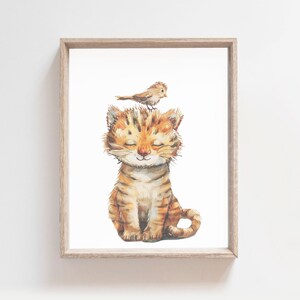 Tiger print, Safari animal prints, PRINTABLE nursery art, Safari nursery decor, Tiger cub, Safari animals, Nursery wall art, Watercolor Art