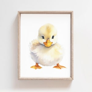 Duckling Watercolor Print, Farm Nursery Decor (Digital Download)