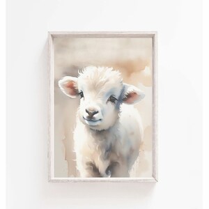 Baby Lamb Poster, Baby Sheep Nursery Print, Farm Animal Wall Art, Sheep Kid's Room Decor, Cute Sheep Print, Wall Decor