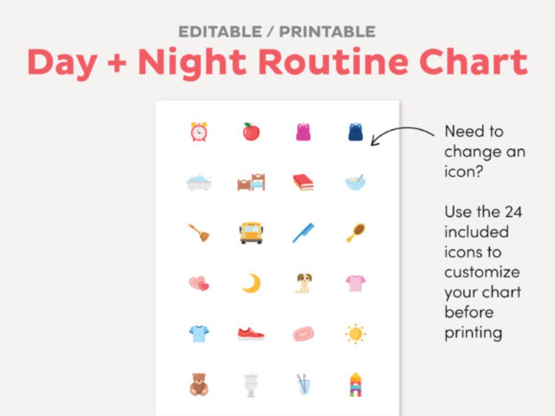 Routine Chart, Morning Routine, Bedtime Routine, Kids Routine Chart ...
