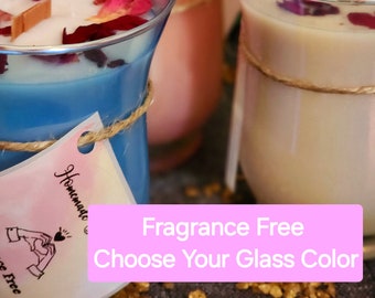 Unscented | Wood Wick Candle | Shimmery Wax | Decorative Glass Gift