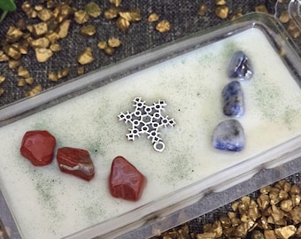 Grounding Christmas Melts | Crystals | Citrus and Pine | Red Jasper | Sodalite | Stocking Stuffer