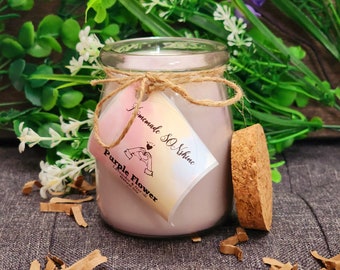 Garden Lovers Scented Candle - 7oz Glass Jar, Cork Lid and Twine Accent - Handcrafted with Soy Wax