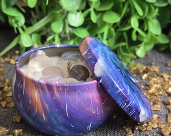 Gingerbread Crystal Candle | Opalite Amethyst | Emotional Support Gift | Yule Ritual Decor